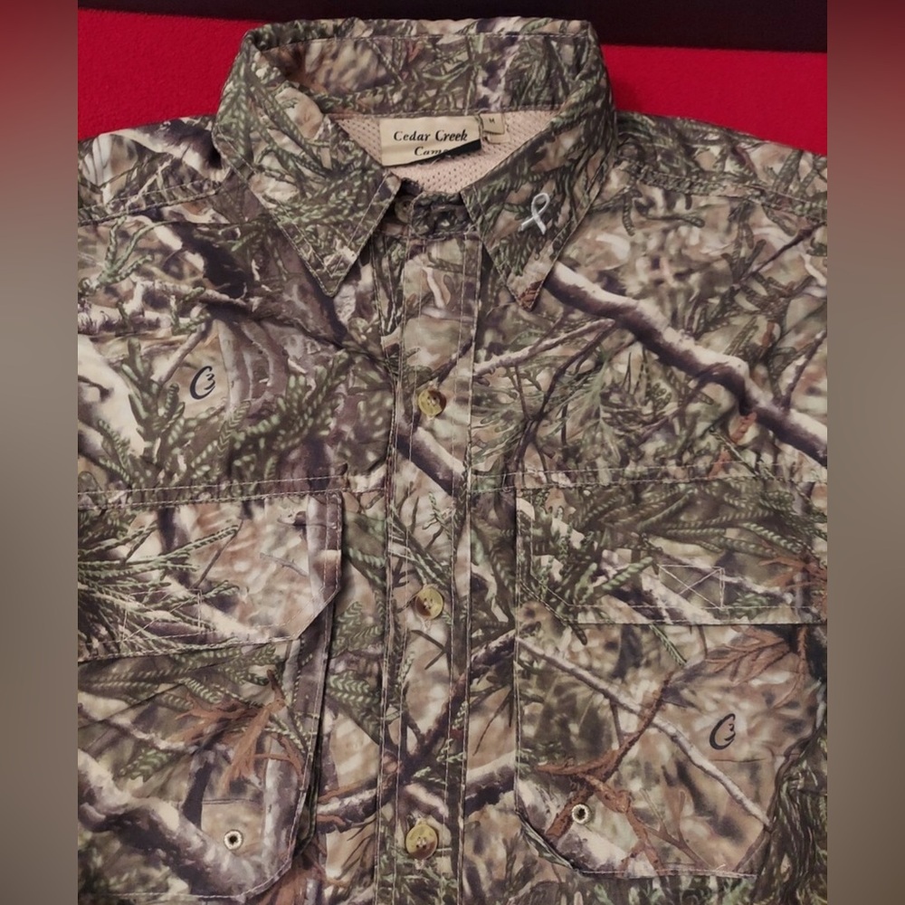 Cedar Creek Camo Short Sleeve Button
Up Shirt Men's 2XL